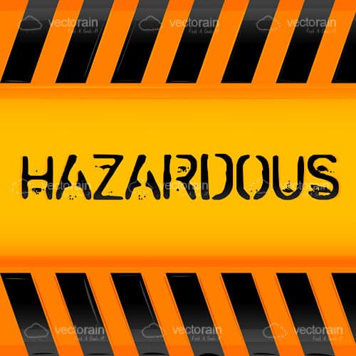 Bright Orange and Black HAZARDOUS Background